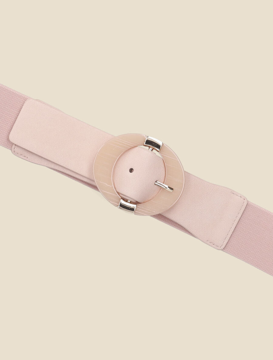 Ceinture élastiquée à boucle ardillon - Rose - 2