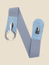 Ceinture élastiquée python à boucle ronde - Bleu - 1