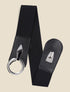 Ceinture élastiquée python à boucle ronde - Noir - 3