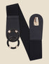 Ceinture élastiquée à double boucles - Noir - 1