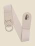Ceinture élastiquée à double boucles - Beige - 1