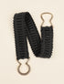 Ceinture froncée à double boucles gravées - Noir/dorée - 1
