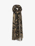 Foulard à imprimé zèbre stylisé et lamé - Taupe - 1