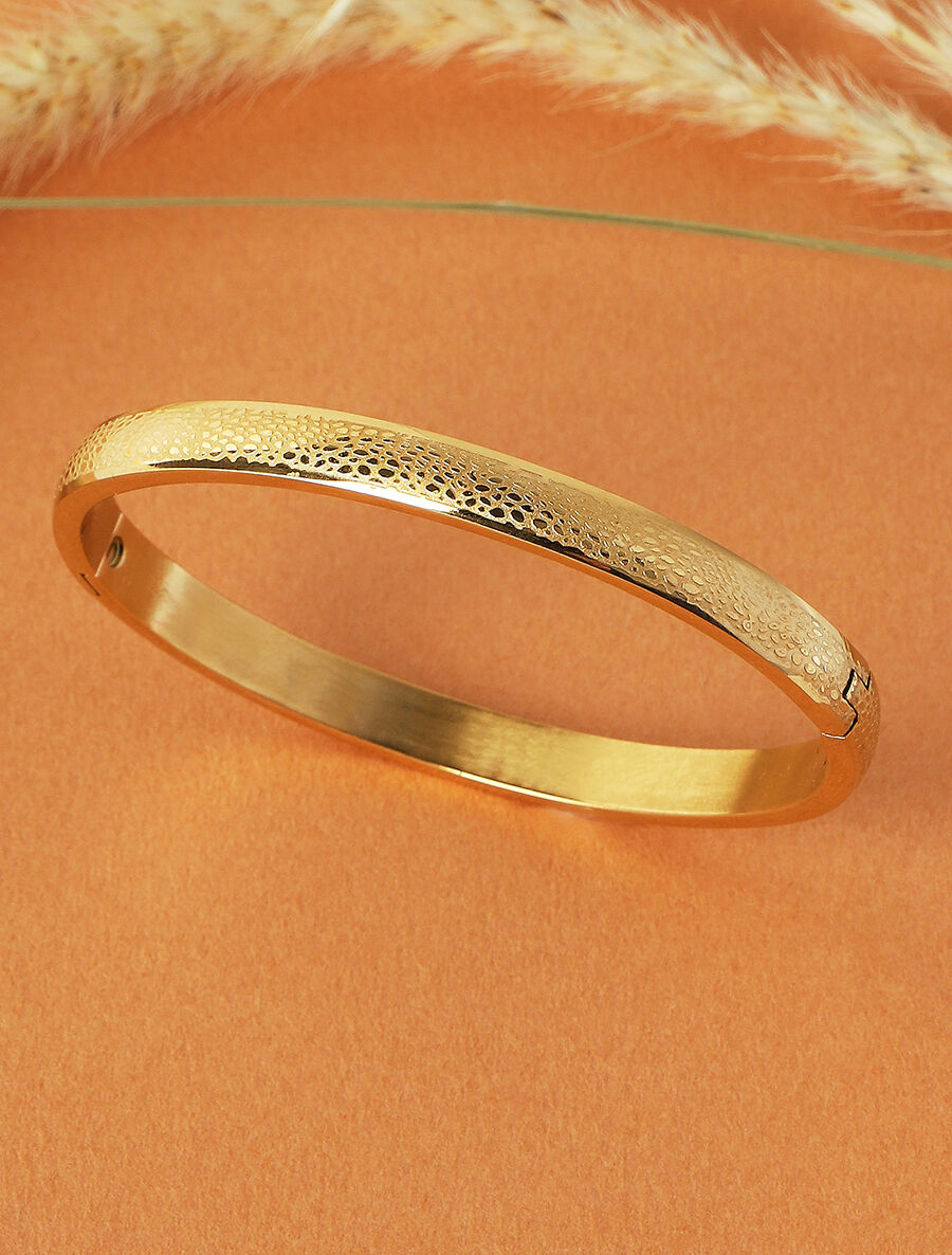 Jonc ruban à motif écailles - Or - 1