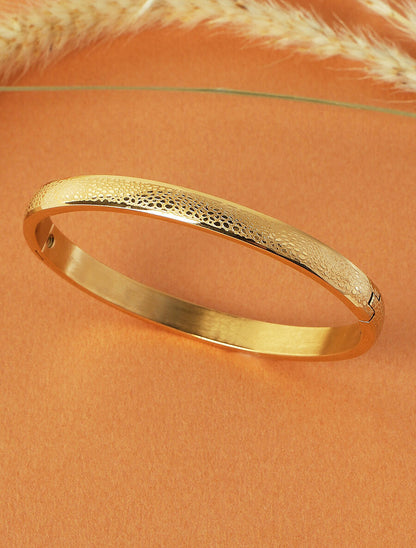 Jonc ruban à motif écailles - Or - 1