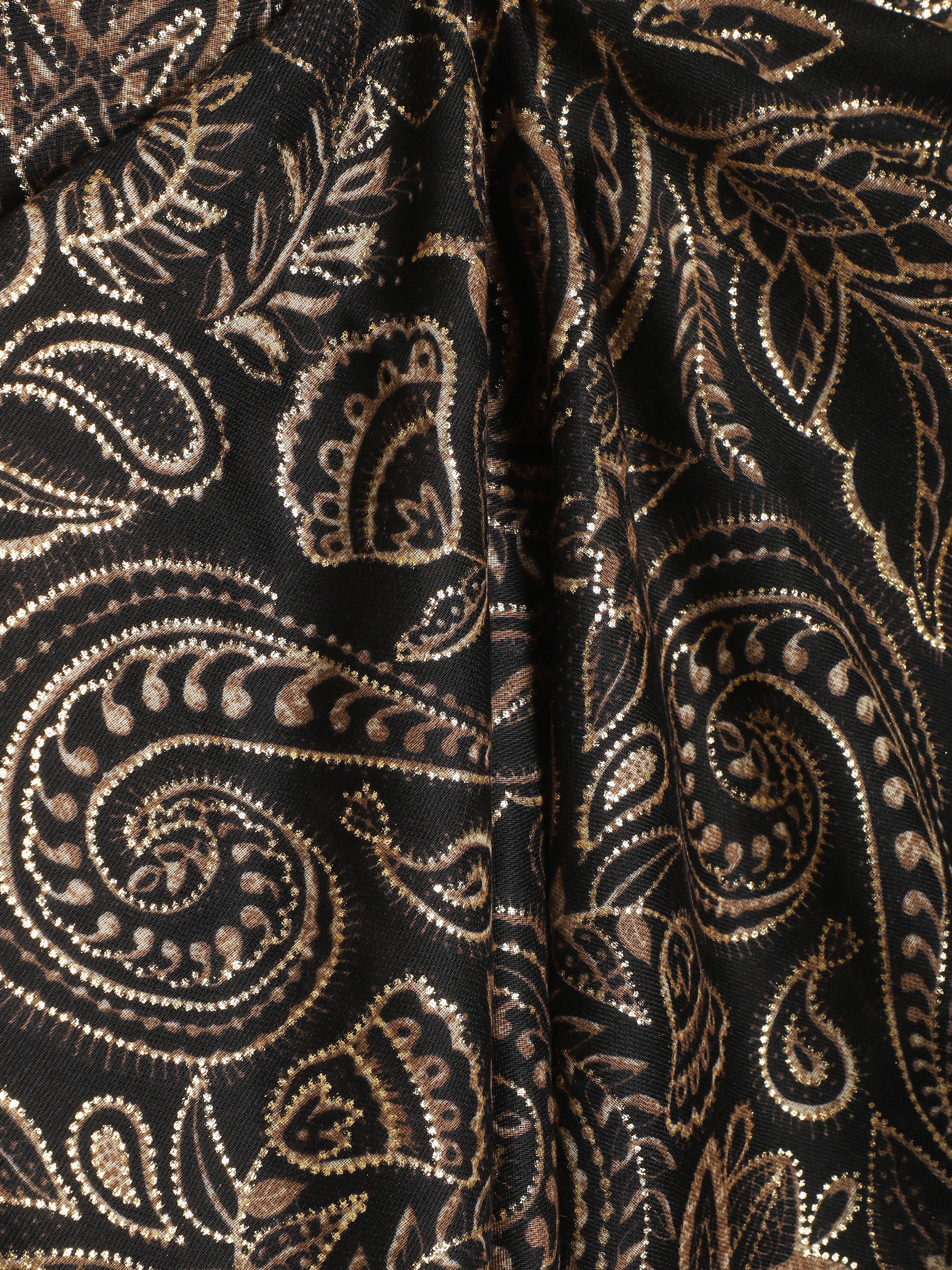 Foulard imprimé cachemire irisé - Noir - 3