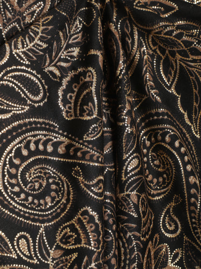 Foulard imprimé cachemire irisé - Noir - 3