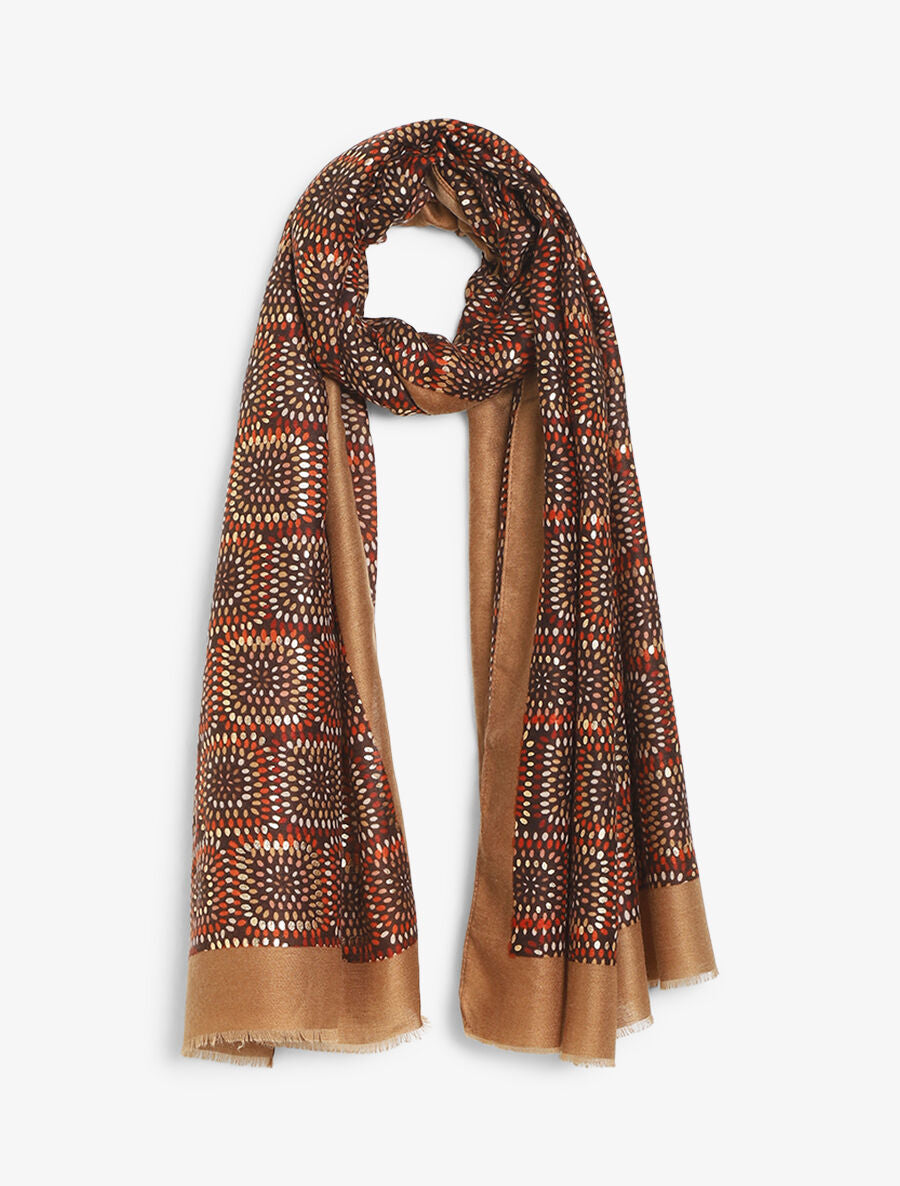 Foulard géométrique irisé - Taupe - 1