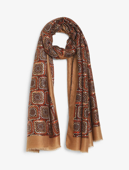 Foulard géométrique irisé - Taupe - 1