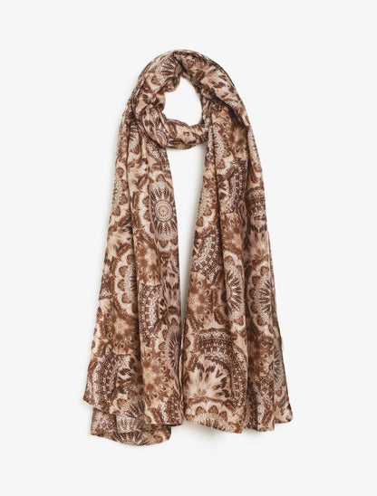 Foulard à motif rosace - Taupe - 1
