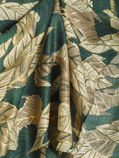 Foulard à imprimé feuilles automnales irisées - Vert - 3