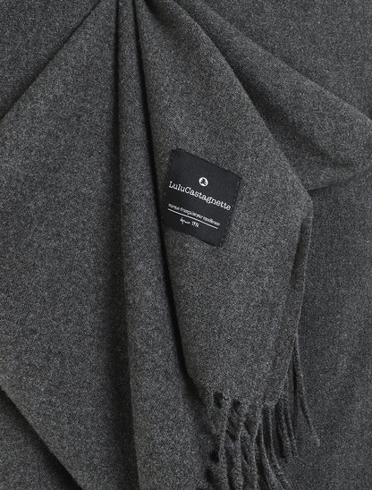 Echarpe unie à franges - Gris - 3