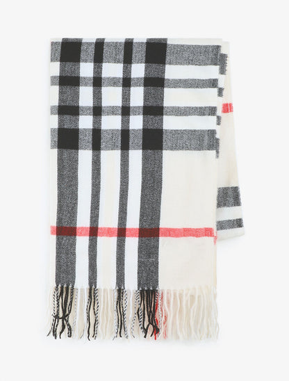 Echarpe imprimé carreaux - Beige - 2