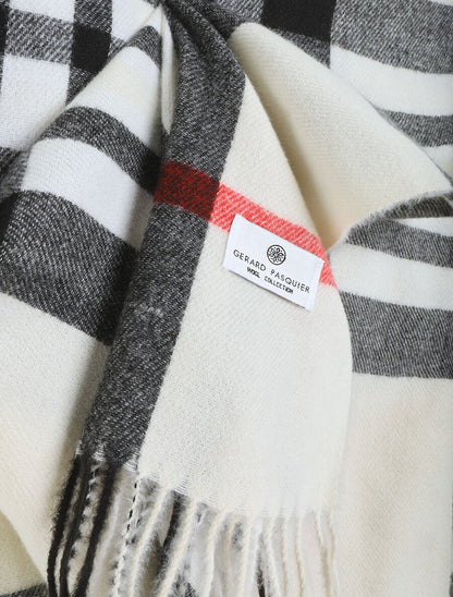 Echarpe imprimé carreaux - Beige - 3