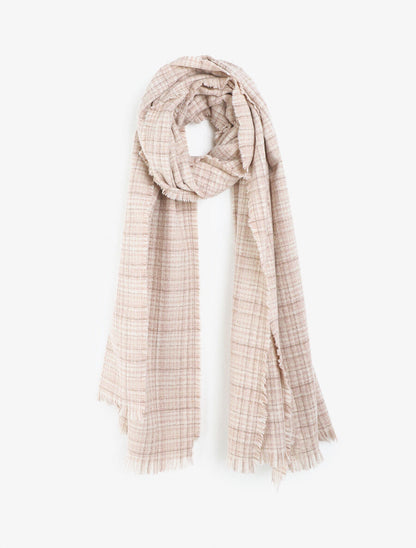 Echarpe imprimé tartan - Rose - 1