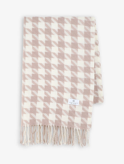 Echarpe rectangulaire imprimé carreaux - Taupe - 2