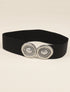 Ceinture irisée à boucle métallique à strass - Noir/argentée - 1