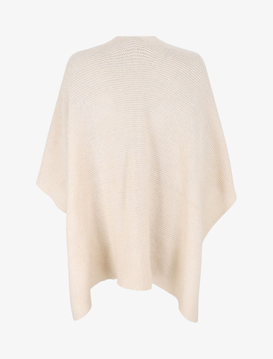 Châle en maille à paillettes - Beige - 3