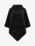 Poncho uni à motif zigzag - Noir - 4