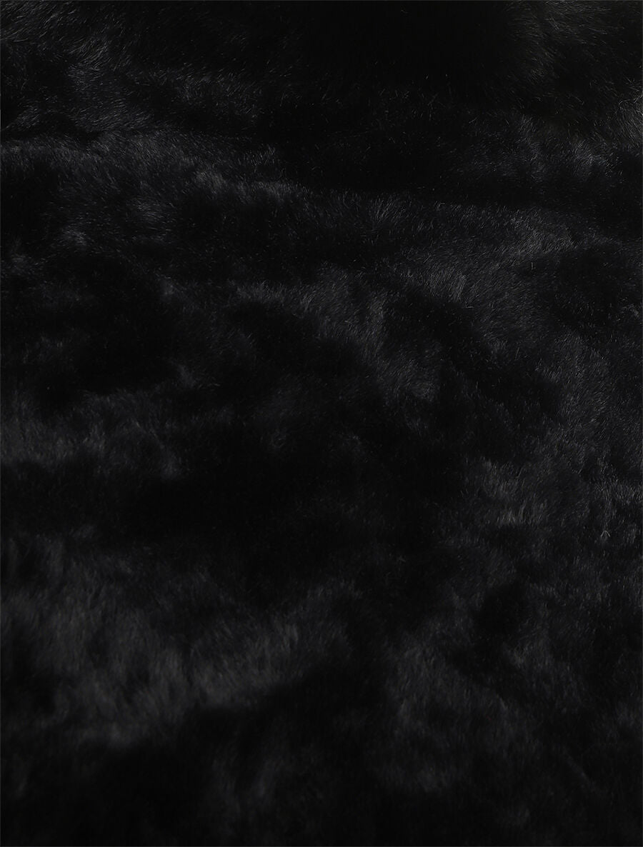 Poncho uni à motif zigzag - Noir - 3