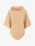 Poncho uni à texture effet mouton - Taupe - 4