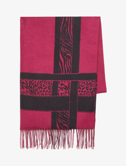 Echarpe irisée motif léopard fantaisie - Fuchsia - 2