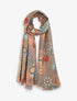 Foulard à imprimé rosaces irisées - Taupe - 1