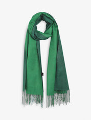 Foulard uni irisé à bords frangés - Vert - 4