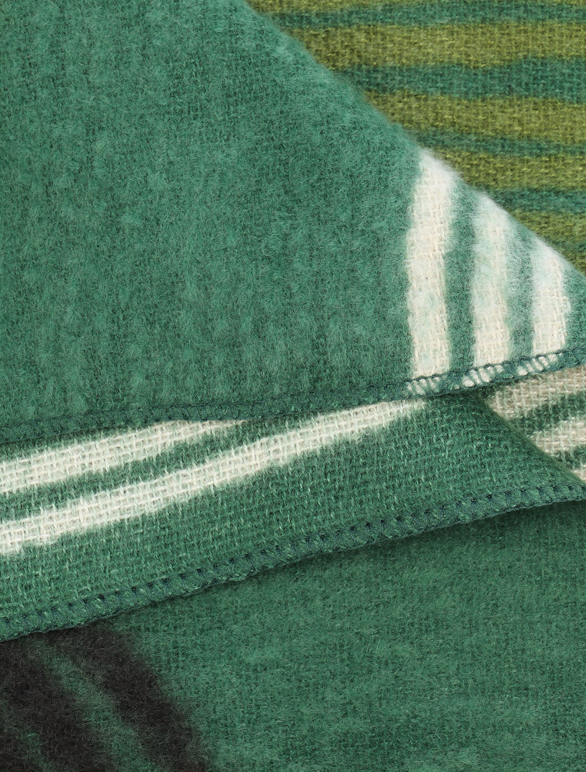 Echarpe imprimé graphique à bords effilochés - Vert - 3