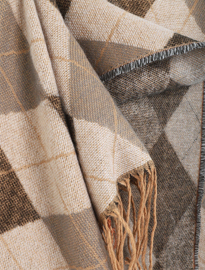 Echarpe imprimé jacquard - Taupe - 3
