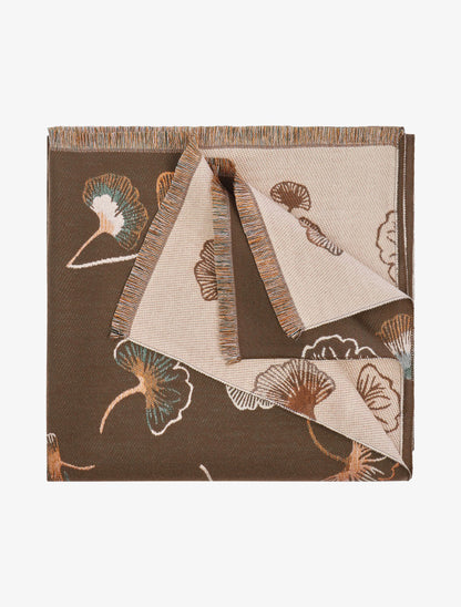 Echarpe imprimé fleurs - Taupe - 2