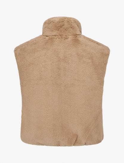 Veste sans manches en fausse fourrure - Taupe - 2