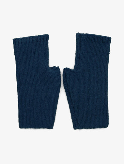 Mitaines unies en maille - Marine - 1