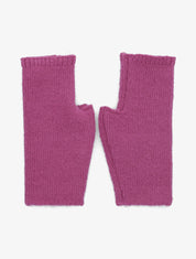 Mitaines unies en maille - Fushia - 1