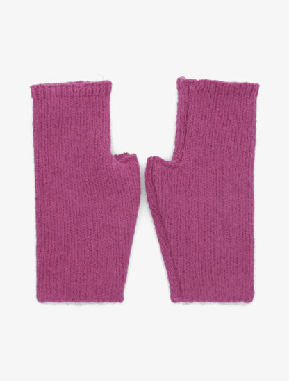 Mitaines unies en maille - Fushia - 1