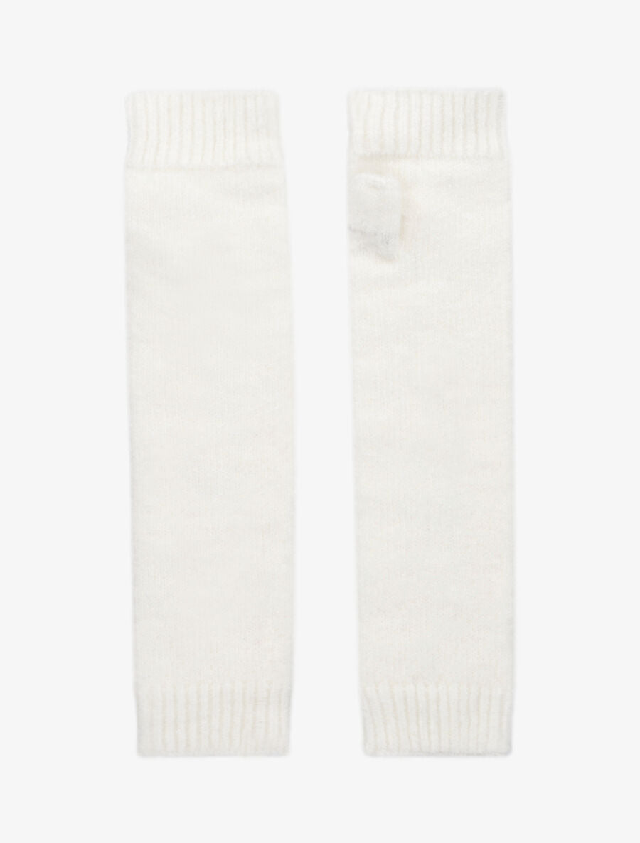 Mitaines longues en maille - Blanc - 2