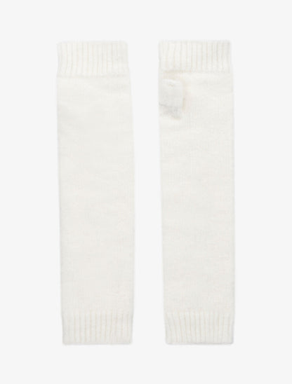 Mitaines longues en maille - Blanc - 2