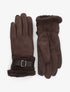 Gants fourrés en suédine - Marron - 1