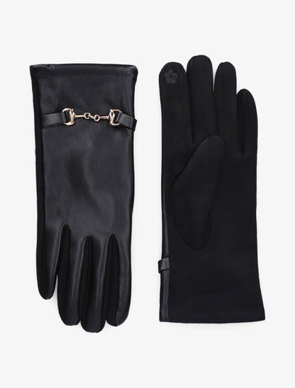 Gants bi-matière - Noir - 1