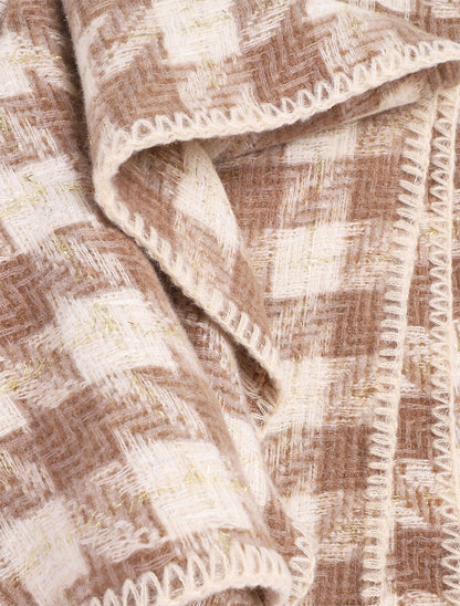 Echarpe à imprimé carreaux irisé - Beige - 3