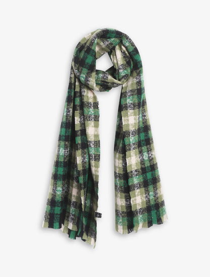 Echarpe à imprimé tartan irisé - Vert - 4