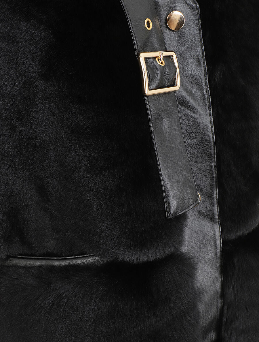 Veste sans manches à sangle décoratif - Noir - 3