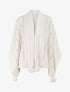 Châle en fourrure synthétique à pompons - Blanc - 4