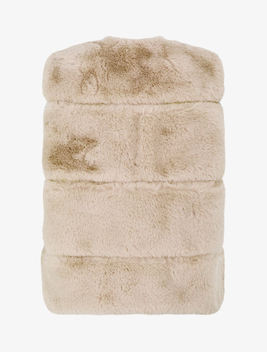 Veste sans manches en fausse fourrure - Taupe - 2