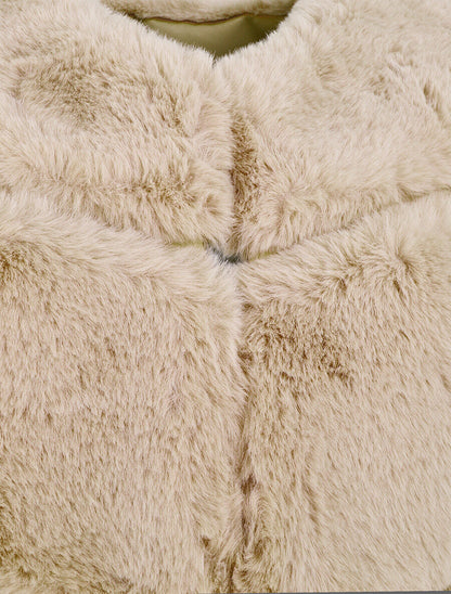 Veste sans manches en fausse fourrure - Taupe - 3