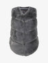 Veste sans manches en fausse fourrure - Gris - 1