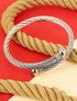 Jonc style corde torsadée - Argent - 4