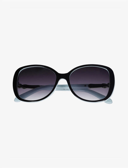Lunettes de soleil oversize ronde - Bleu ciel - 2