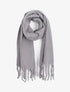 Echarpe longue et duveteuse à franges - Gris clair - 1