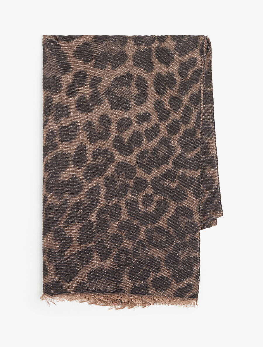 Foulard irisé imprimé guépard - Noir - 2